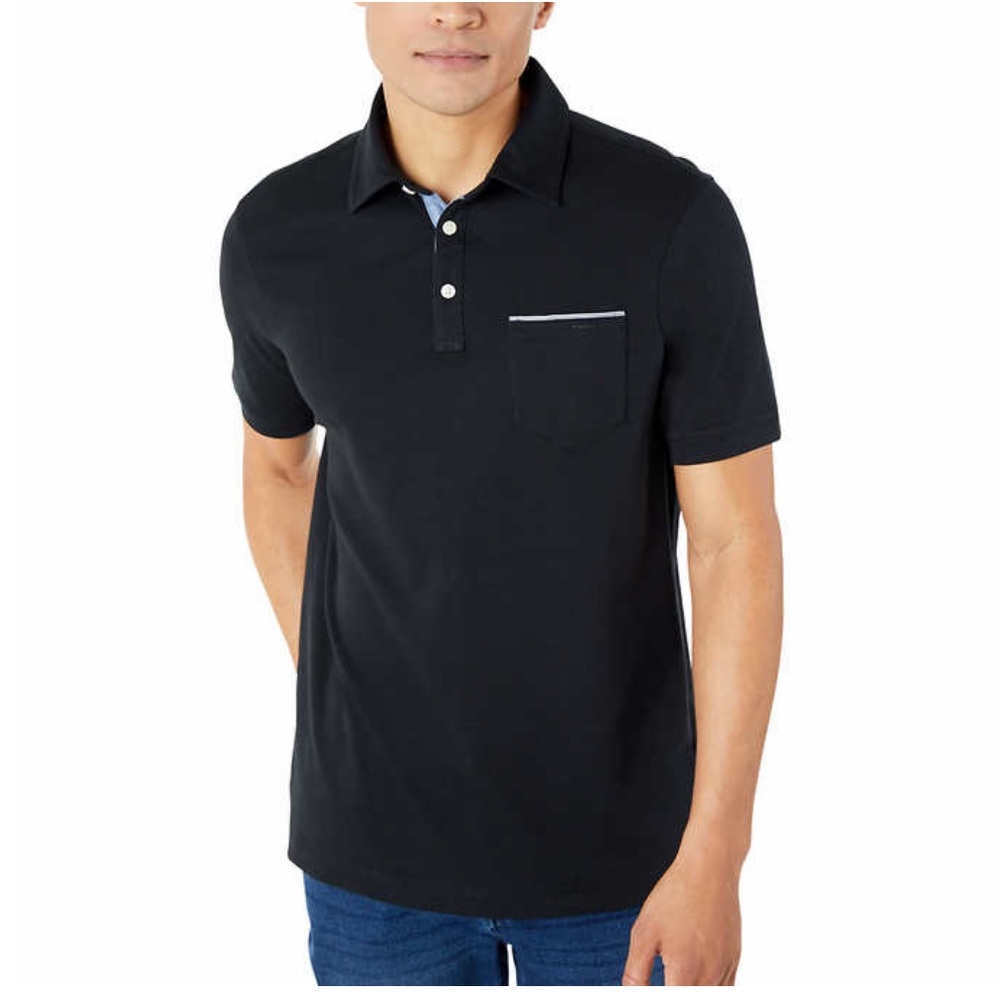 Tahari Men’s Interlock Polo, Black (Size : S, M, L)